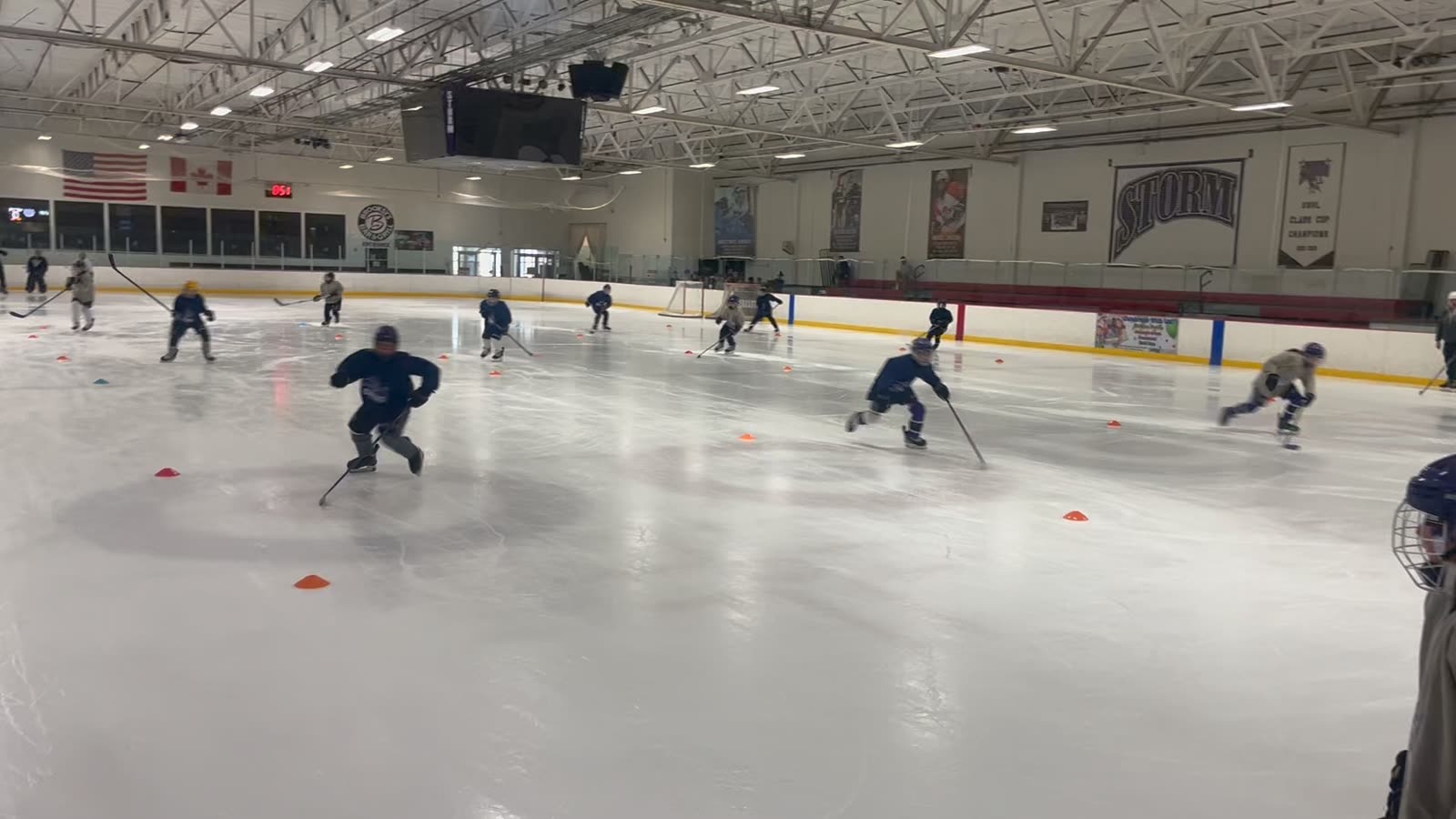 Skaters on the ice during a public skate session